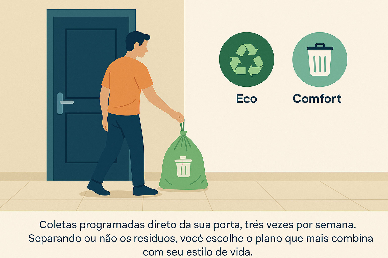 Entrega de resíduos na porta